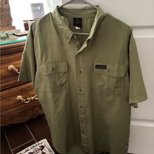 Kings Camo Olive Green Button-Up Shirt